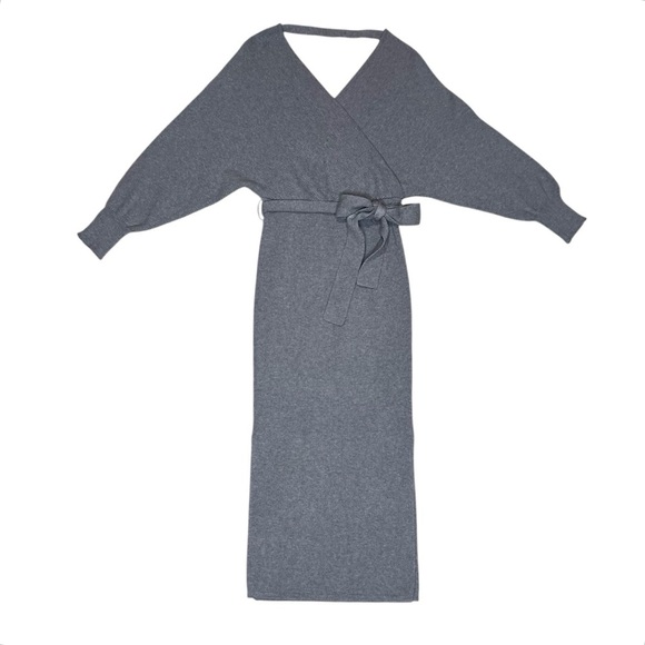 Idem Ditto Long Sleeve Ribbed Knit Sweater Midi Dress Size Medium - Picture 1 of 11